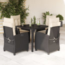 5-Delige Tuinset Met Kussens Poly Rattan Zwart