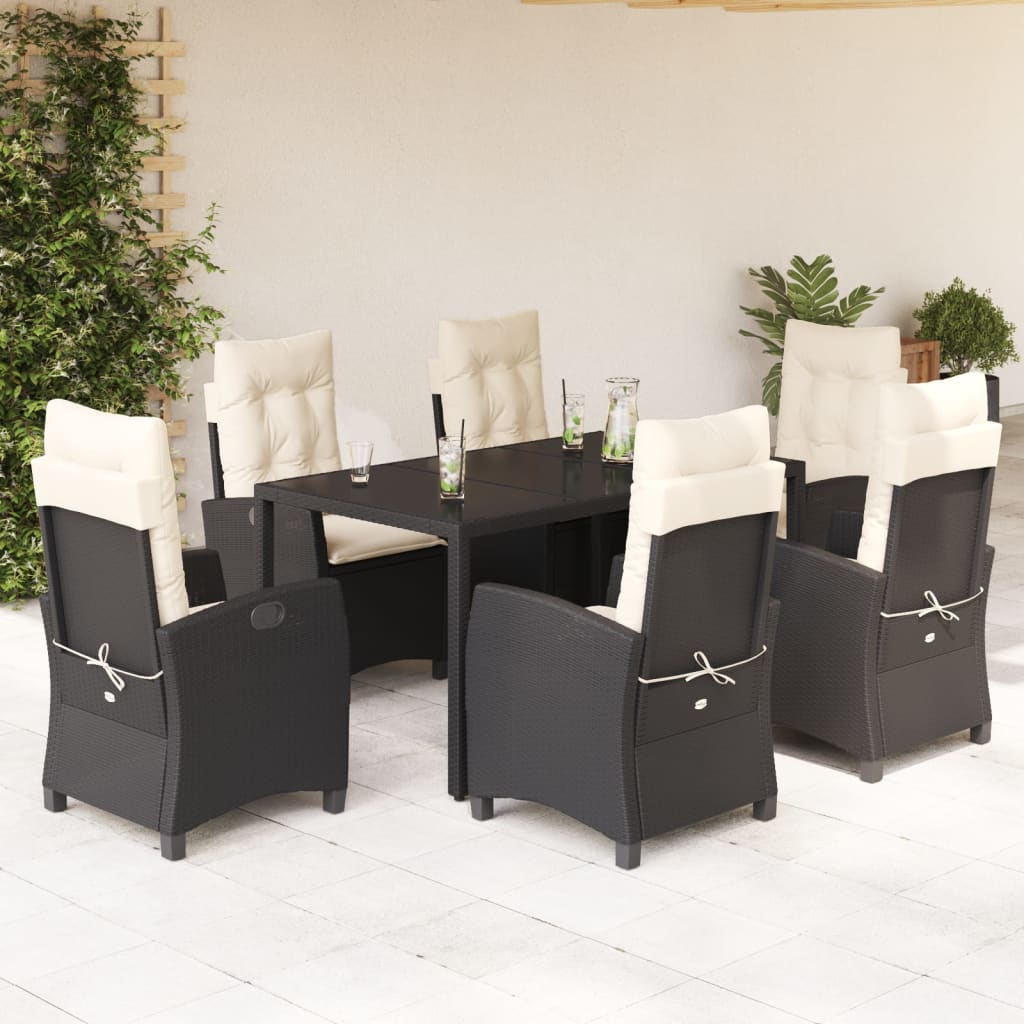 5-Delige Tuinset Met Kussens Poly Rattan Zwart