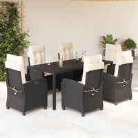 5-Delige Tuinset Met Kussens Poly Rattan Zwart