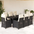 5-Delige Tuinset Met Kussens Poly Rattan Zwart