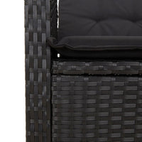 3-Delige Tuinset Met Kussens Poly Rattan Zwart
