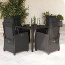 3-Delige Tuinset Met Kussens Poly Rattan Zwart