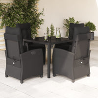 3-Delige Tuinset Met Kussens Poly Rattan Zwart