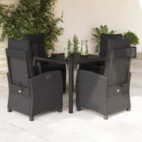 5-Delige Tuinset Met Kussens Poly Rattan Zwart