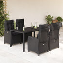 3-Delige Tuinset Met Kussens Poly Rattan Zwart