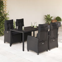 3-Delige Tuinset Met Kussens Poly Rattan Zwart