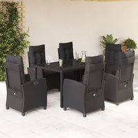 3-Delige Tuinset Met Kussens Poly Rattan Zwart