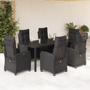3-Delige Tuinset Met Kussens Poly Rattan Zwart