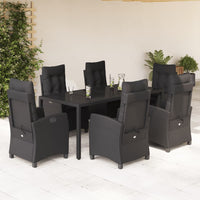 3-Delige Tuinset Met Kussens Poly Rattan Zwart