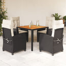9-Delige Tuinset Poly Rattan Zwart