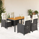9-Delige Tuinset Poly Rattan Zwart