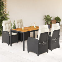 9-Delige Tuinset Poly Rattan Zwart