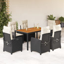 9-Delige Tuinset Poly Rattan Zwart