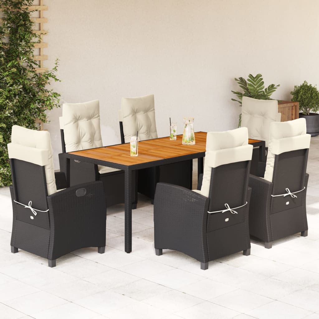 9-Delige Tuinset Poly Rattan Zwart