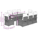 9-Delige Tuinset Poly Rattan Zwart