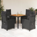 7-Delige Tuinset Met Kussens Poly Rattan Zwart