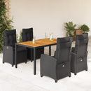 7-Delige Tuinset Met Kussens Poly Rattan Zwart