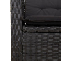 7-Delige Tuinset Met Kussens Poly Rattan Zwart