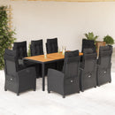 7-Delige Tuinset Met Kussens Poly Rattan Zwart
