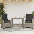 5-Delige Tuinset Met Kussens Poly Rattan Grijs