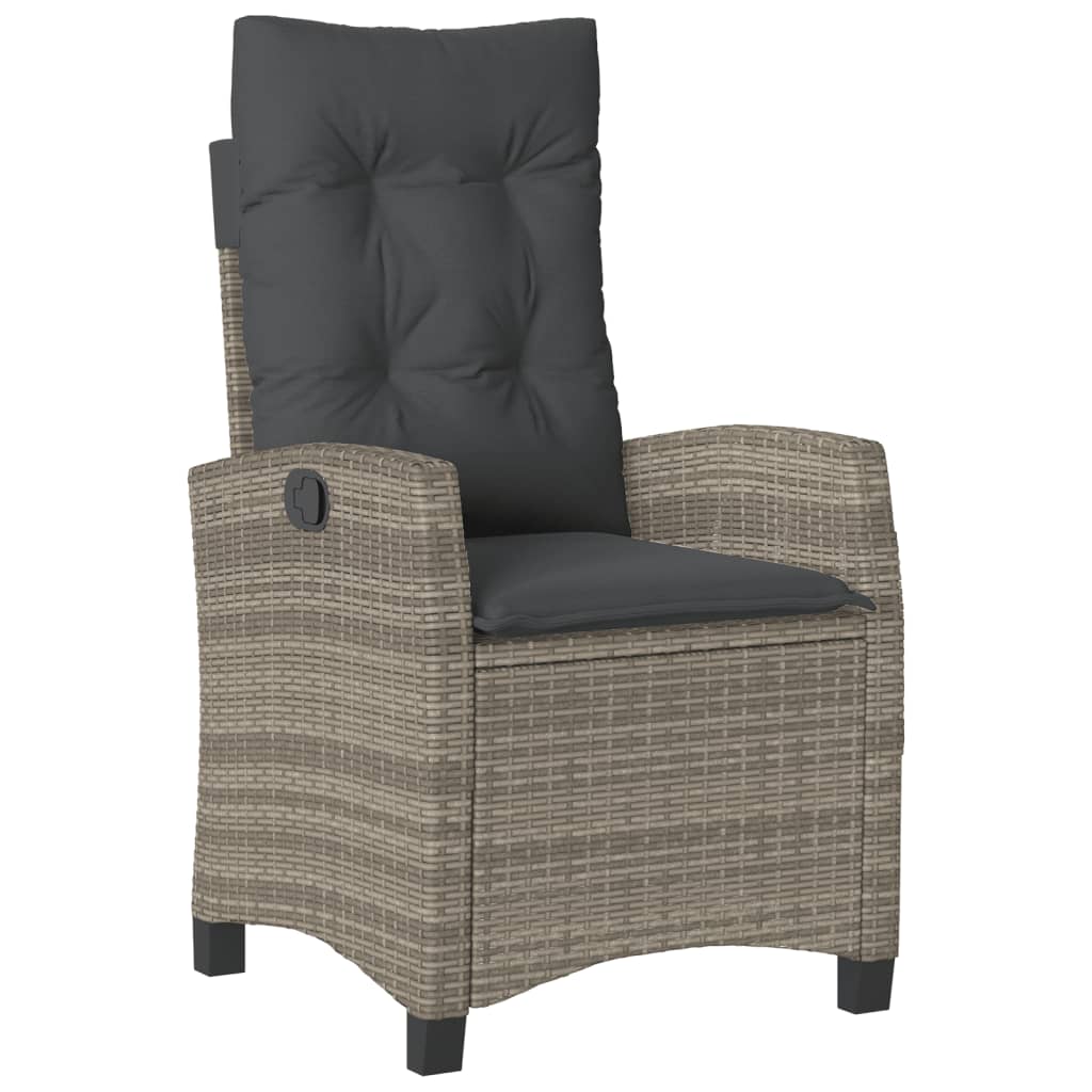 5-Delige Tuinset Met Kussens Poly Rattan Grijs