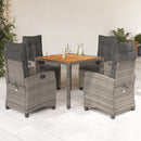 5-Delige Tuinset Met Kussens Poly Rattan Grijs