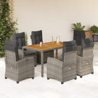 5-Delige Tuinset Met Kussens Poly Rattan Grijs