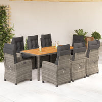 5-Delige Tuinset Met Kussens Poly Rattan Grijs