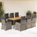 5-Delige Tuinset Met Kussens Poly Rattan Grijs