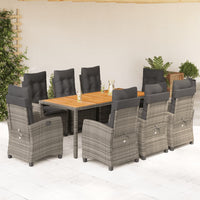 5-Delige Tuinset Met Kussens Poly Rattan Grijs