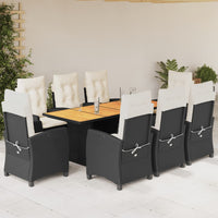 9-Delige Tuinset Met Kussens Poly Rattan