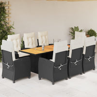 9-Delige Tuinset Met Kussens Poly Rattan