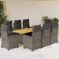 9-Delige Tuinset Met Kussens Poly Rattan