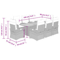 9-Delige Tuinset Met Kussens Poly Rattan