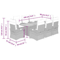 9-Delige Tuinset Met Kussens Poly Rattan
