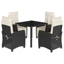 5-Delige Tuinset Met Kussens Poly Rattan