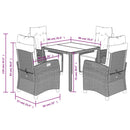 5-Delige Tuinset Met Kussens Poly Rattan