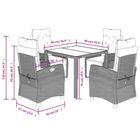 5-Delige Tuinset Met Kussens Poly Rattan