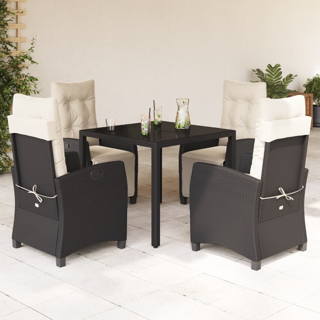 5-Delige Tuinset Met Kussens Poly Rattan