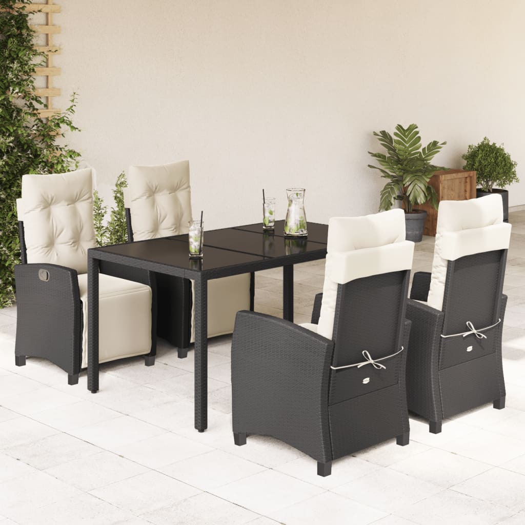5-Delige Tuinset Met Kussens Poly Rattan