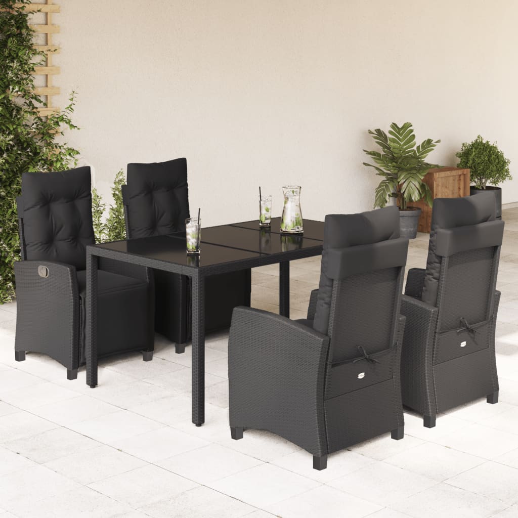 5-Delige Tuinset Met Kussens Poly Rattan