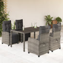 5-Delige Tuinset Met Kussens Poly Rattan