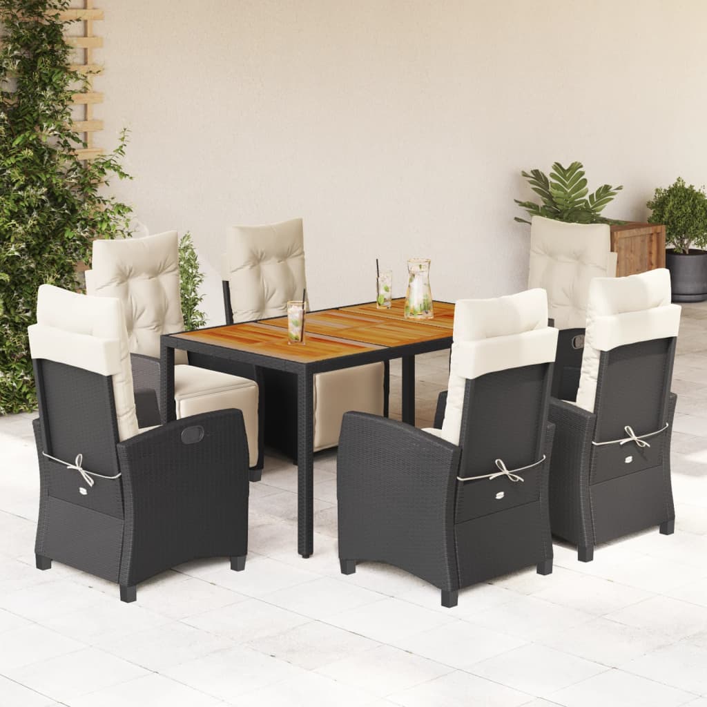 7-Delige Tuinset Met Kussens Poly Rattan