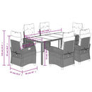 7-Delige Tuinset Met Kussens Poly Rattan