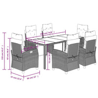 7-Delige Tuinset Met Kussens Poly Rattan