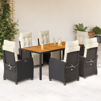 7-Delige Tuinset Met Kussens Poly Rattan