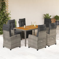 7-Delige Tuinset Met Kussens Poly Rattan
