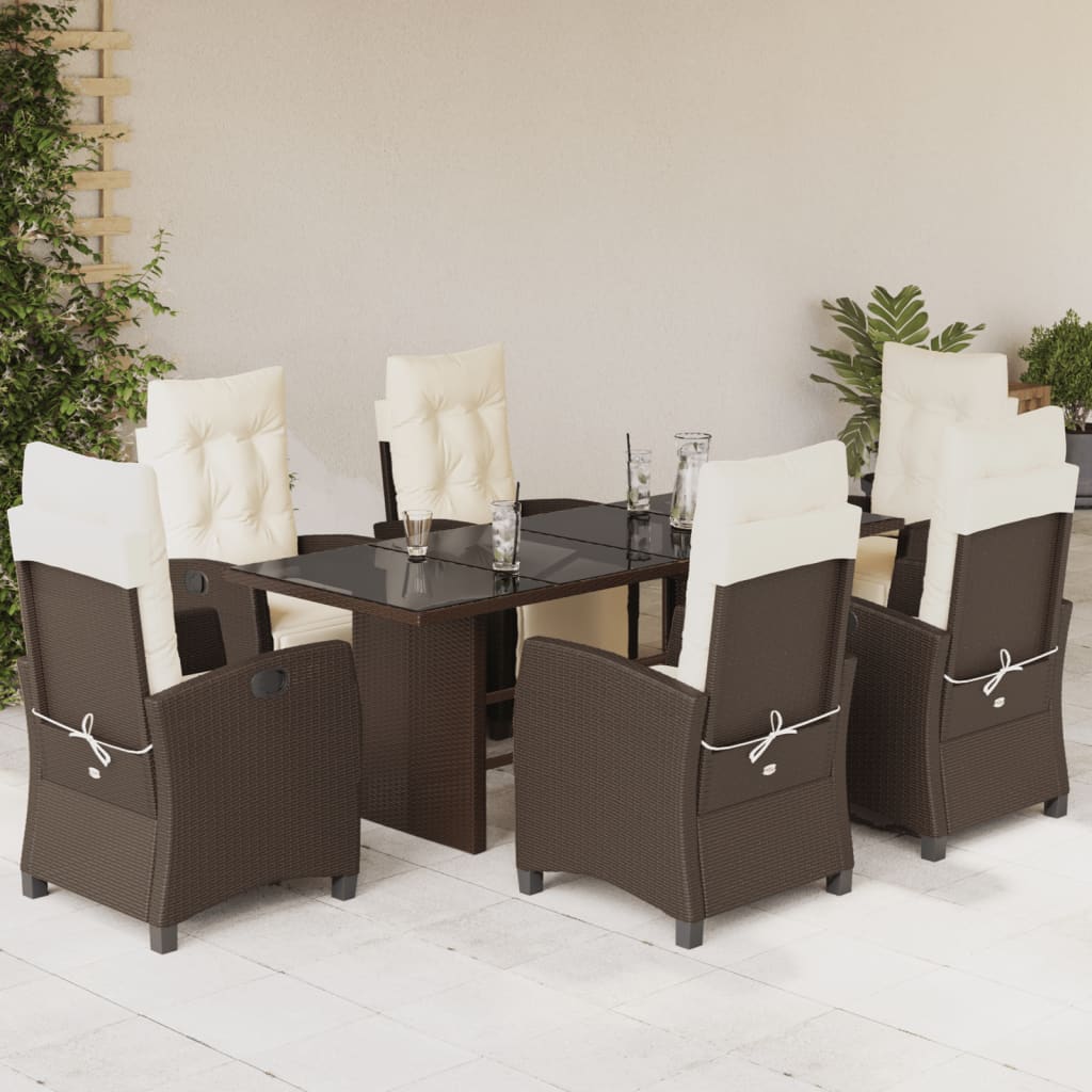 7-Delige Tuinset Met Kussens Poly Rattan