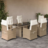 7-Delige Tuinset Met Kussens Poly Rattan