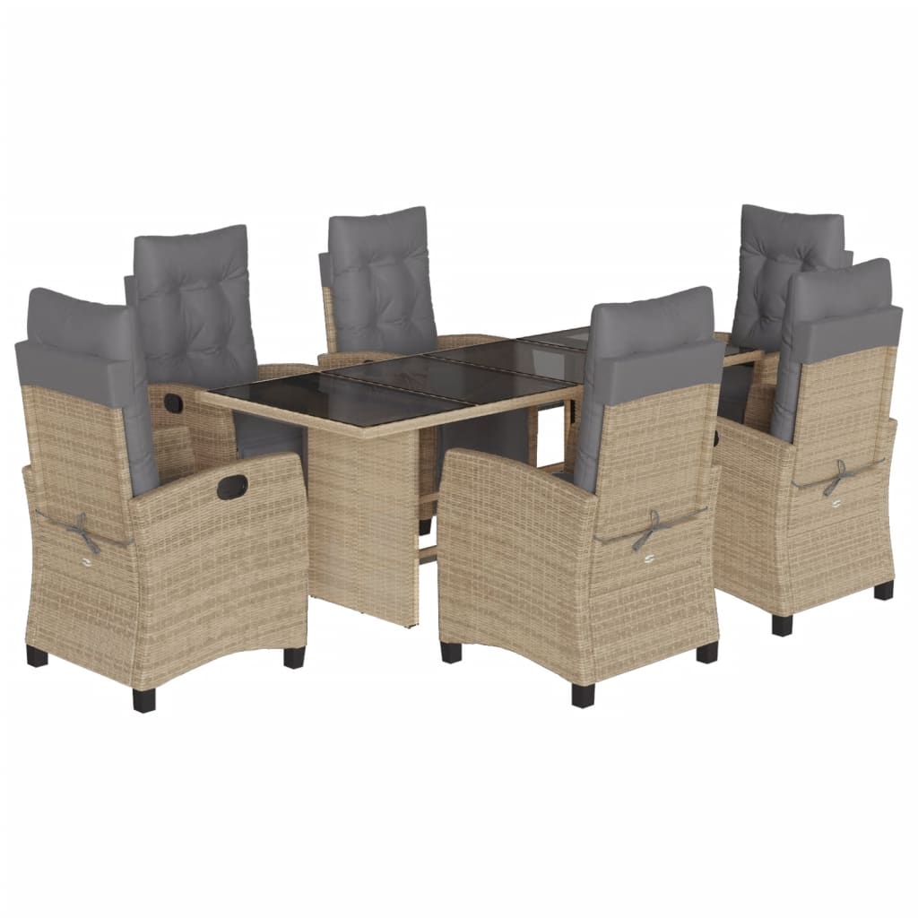 7-Delige Tuinset Met Kussens Poly Rattan